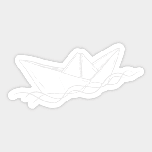 Paper boat origami Sticker